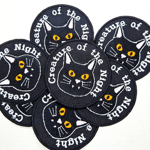 Junkyard Witch Embroidered Patch Creature of the Night Black Cat