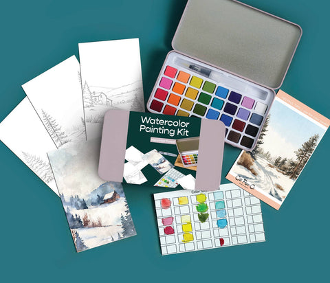 Cate Paper Co. Midwinter Forest watercolor painting kit