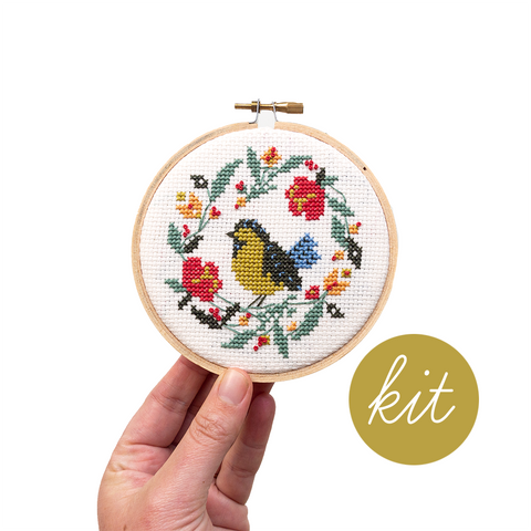 Junebug and Darlin Cross Stitch Kit Summer Bird