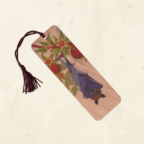 Little Gold Fox Bookmark Fruit Bat and Pomegranate