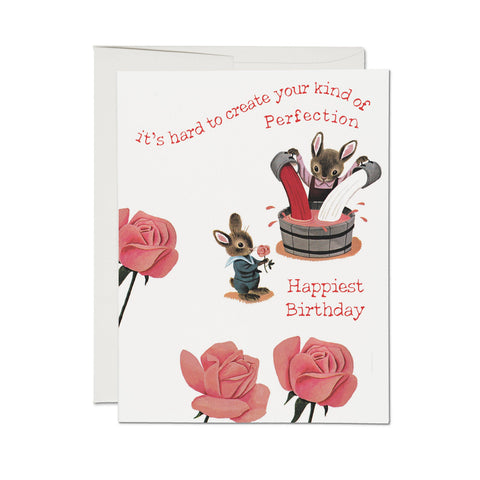 Red Cap Cards Birthday Card Bunny Rose Birthday