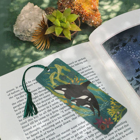 Little Gold Fox Bookmark Orca & Baby
