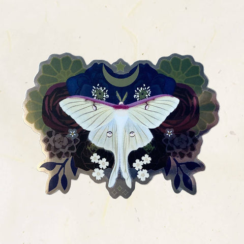 Little Gold Fox Sticker Luna Moth Mirror