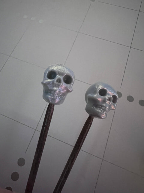 Knitting is Metal Needle Stoppers Skull