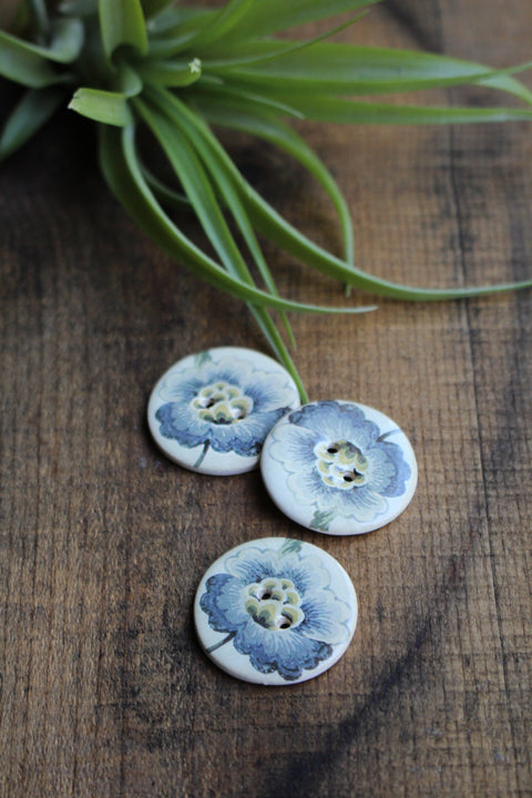 NNK Press Ceramic Button Vintage Florals