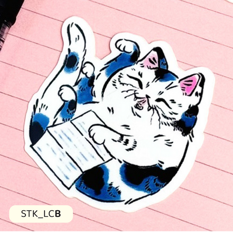 Paper Puffin Sticker Letter Loving Cat