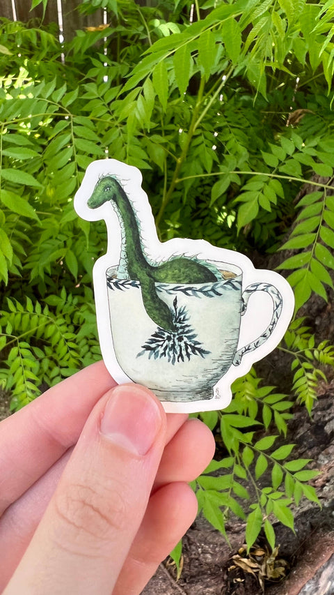 Lizzy Gass Sticker Loch Ness Monster in a Teacup