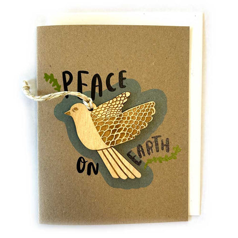 SnowMade Dove Ornament w/ Card Peace on Earth