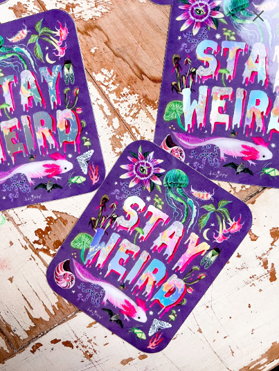 Katie Daisy Sticker Stay Weird Holographic
