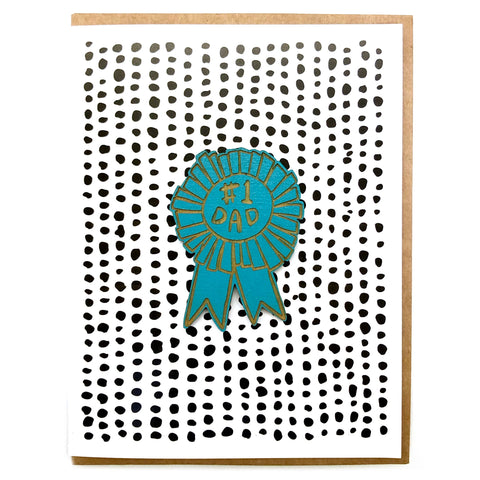 Snowmade Cards w/Magnet Number One Dad Ribbon