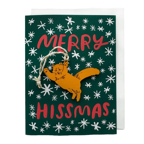 Snowmade Ornament w/ Card Merry Hissmas