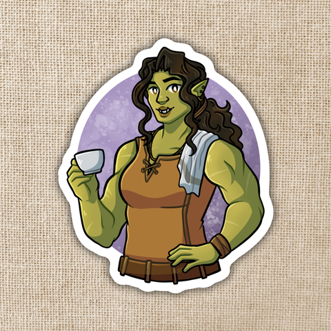 Kingdom of Threads Sticker Viv With Coffee