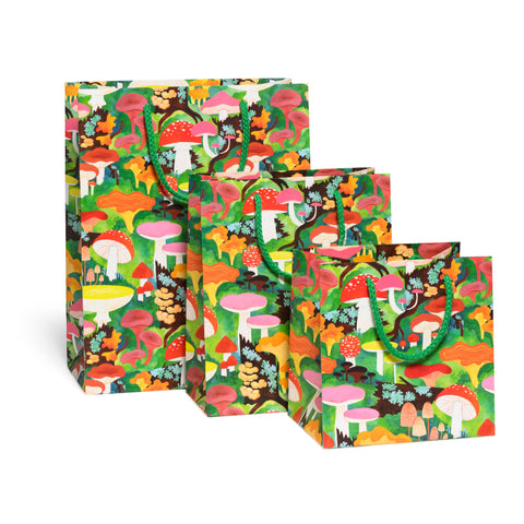 Red Cap Gift Bag Woodland Mushrooms