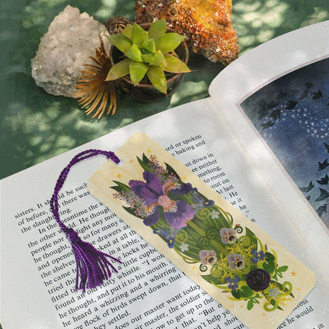 Little Gold Fox Wood Bookmark Iris & Ladybug