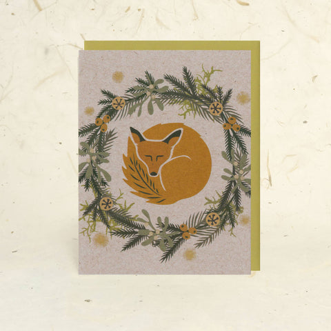 Little Gold Fox Designs Holiday Card Sleeping Fox