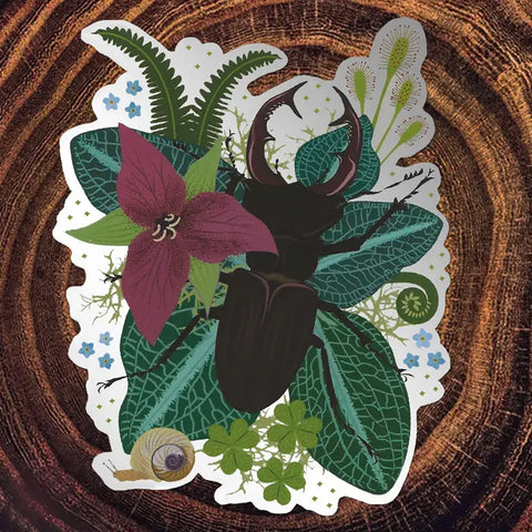 Little Gold Fox Sticker Stag Beetle