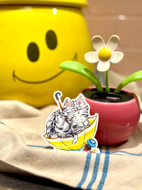Paper Puffin Sticker Welcome Rain Cat
