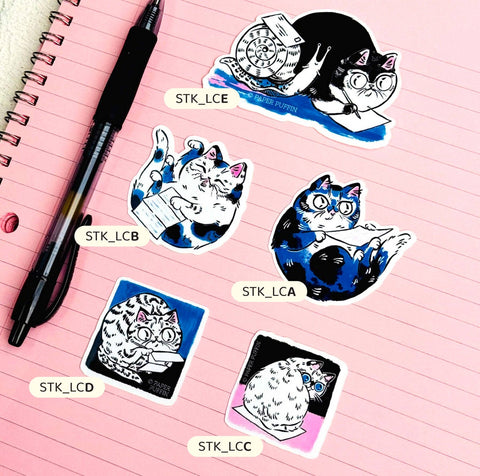 Paper Puffin Sticker Letter Loving Cat