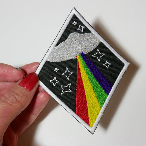 Junkyard Witch Iron On Patch Rainbows and UFOS