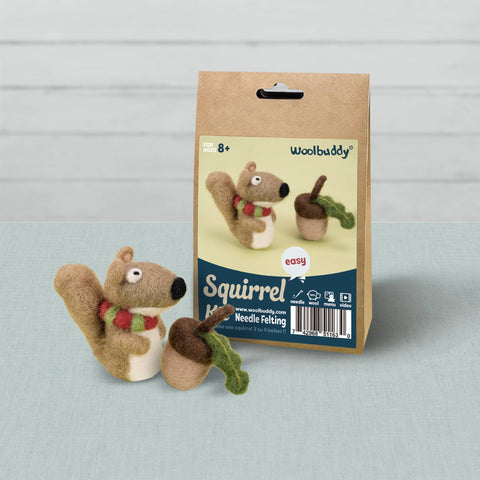 Woolbuddy - Beginner Squirrel Needle Felting Kit – DIY Craft Gift