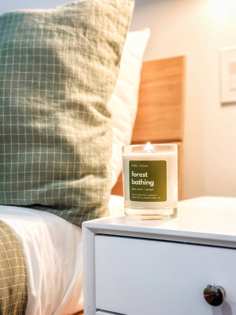 FIRE and FOLK  Forest Bathing Wood Wick Soy Candle