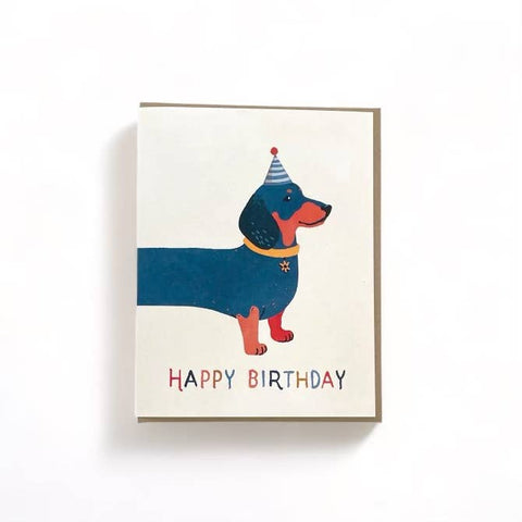 Wild Optimist Birthday Card Dachshund