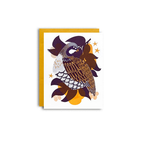 Pier Six Press Card Partridge in a Pear Tree