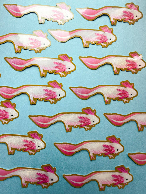 Katie Daisy Sticker Glitter Axolotl