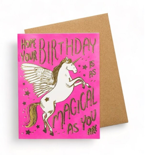 Wild Optimist Goldfoil Birthday Card Unicorn Birthday
