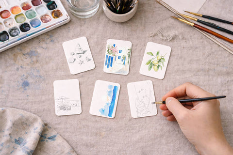 Cate Paper Co. Paintable Watercolor Card Deck - Mediterranean Coast