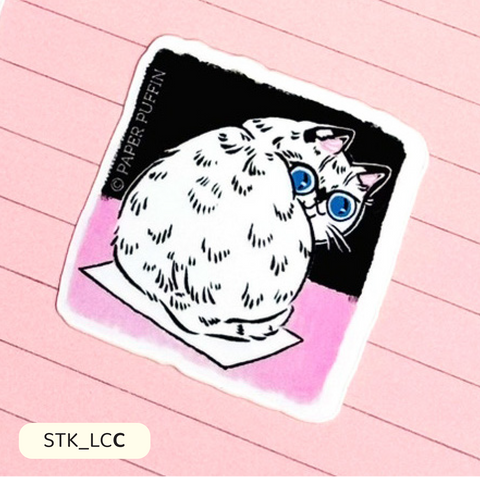 Paper Puffin Sticker Letter Loving Cat