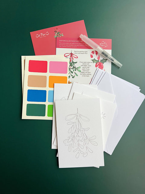 Cate Paper Co. Watercolor Xmas Cards Kit