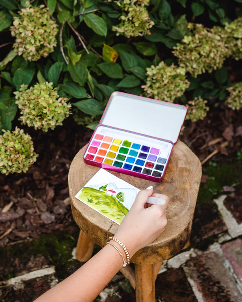 Cate Paper Co. Watercolor Painting Tin Italian Fields