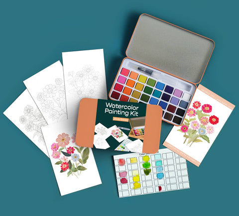 Cate Paper Co. Watercolor Kit Zinnia Garden