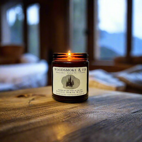 Pacific North Wicks Woodsmoke & Fir Candle Rustic Evergreen