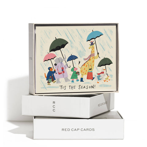 Red Cap Cards Greeting Card Rainy Season