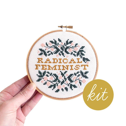 Junebug & Darlin Cross Stitch Kit Radical Feminist