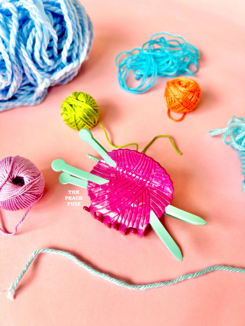 The Peach Fuzz Claw Clip Knitting Yarn