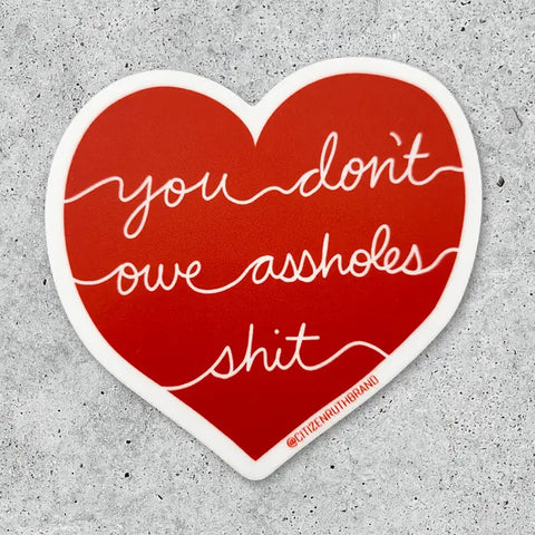 Citizen Ruth Stickers You Don't Owe Assholes Shit