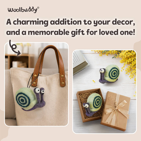 Woolbuddy - Beginner Snail Needle Felting Kit – DIY Craft Gift