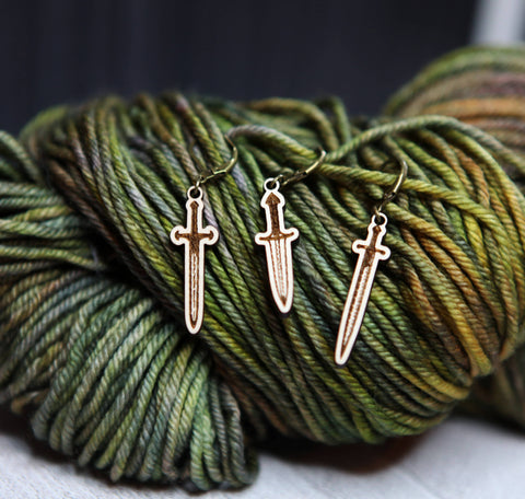 Sunrise Grove  Knitting Progress Keepers Set of 3 Medieval Swords