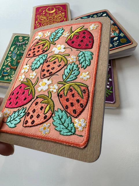 Rikrack Notebook Strawberries Embroidery