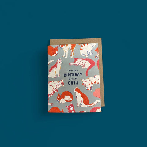 Wild Optimist Birthday Card I Hope Your Birthday is Full of Cats