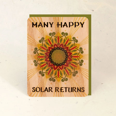 Little Gold Fox Card Solar Wood