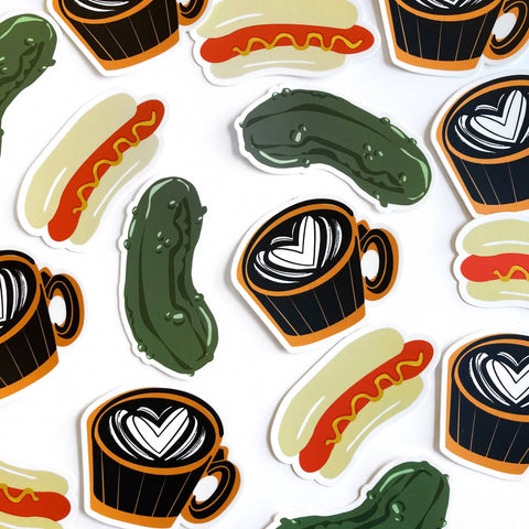 Pier Six Press Sticker Coffee Cup Coffee Love