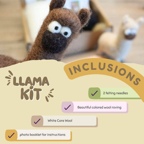 Woolbuddy Needle Felting Llama Kit