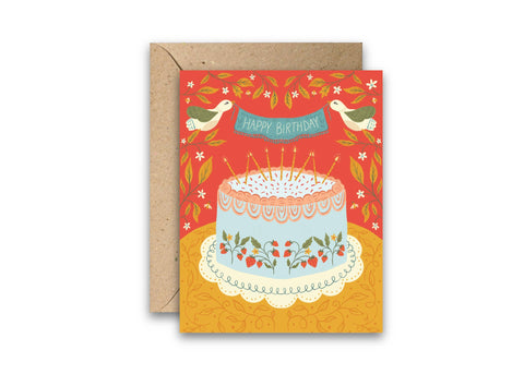 Amicreative Birthday Greeting Card Strawberry Cake