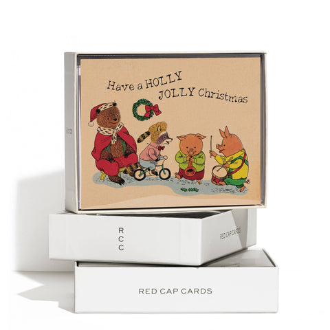 Red Cap Cards Holiday Card Holly Jolly