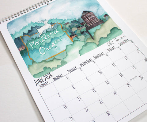 michele maule 2026 Illustrated Oregon Wall Calendar
