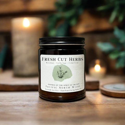Pacific North Wicks Fresh Cut Herbs Candle Rosemary Sage Garden
